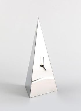 抽象艺时术三角形座钟摆件样房售楼处书房卧室桌板面钟尚EQQ装时
