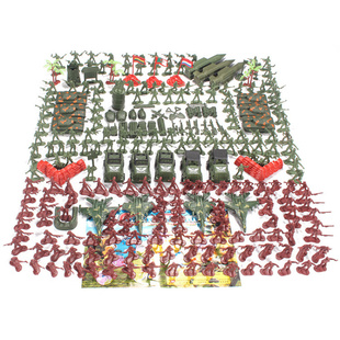 儿童战争场景模拟玩具怀旧军事战车兵人模型打仗小人士兵坦克导弹