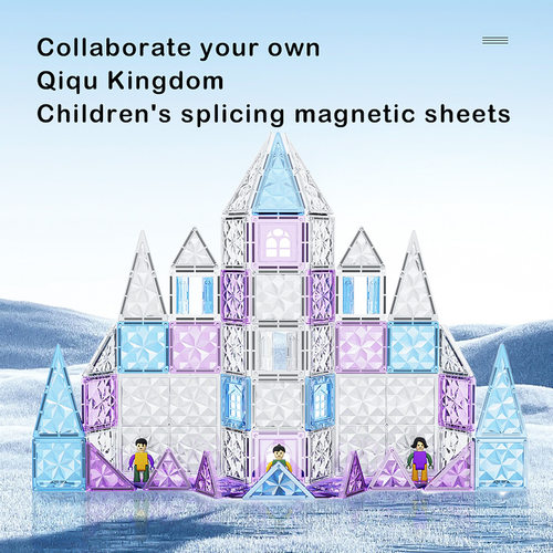 外贸4D钻面冰雪磁力片彩窗强磁