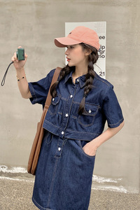主推现货 2025夏季新款牛仔假两件连衣裙C022-9033-P115-K178图片