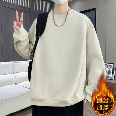 秋冬季2025新款卫衣男孩高中初中学生加绒加厚青少年大童保暖上衣