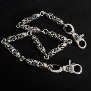 CH克罗伈泰银镂空藤蔓哈里斯骷颅龙虾扣裤 百搭手机包包挂链 链时尚