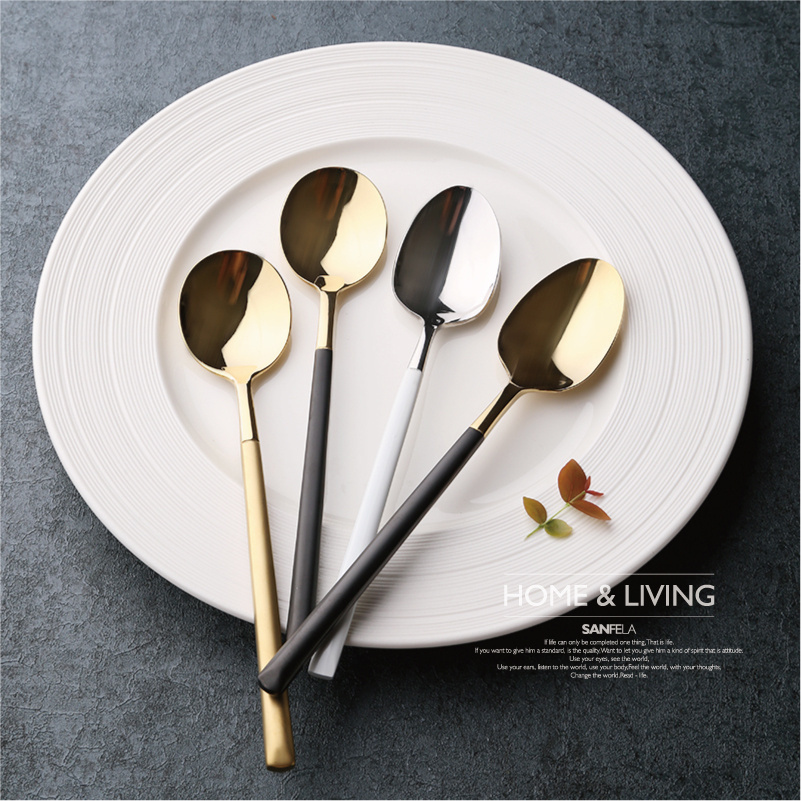 欧式餐勺套装金色304不锈钢家用
