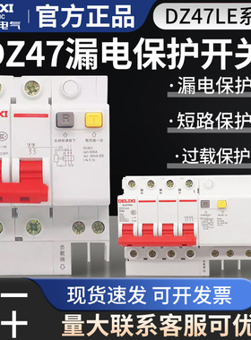德力西家用空气开关DZ47LE带漏电保护器DZ47sLE断路器漏保D型