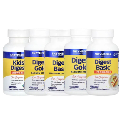 Enzymedica基础Kids消化Digest Basic儿童Gold多面酶益生菌ATPro