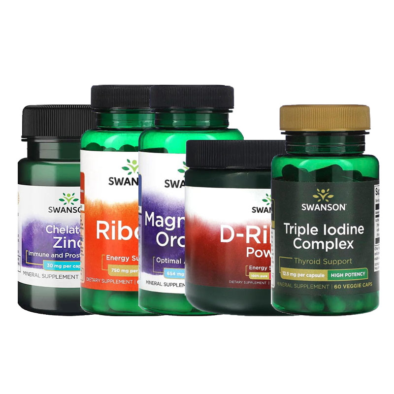 SWANSON氨基酸螯合锌乳清酸钾天冬氨酸镁三重碘D核糖BCAA锌镁素钙