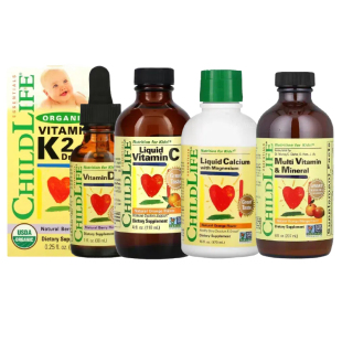Childlife童年时光多维生素矿物质婴幼儿有机D3含镁液体钙C铁锌K2