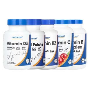 Nutricost生物MK-4维生素B复K合2物C泛5潮A红6烟7叶1酸D3酰胺12E