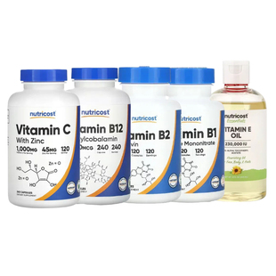 Nutricost儿童含玫瑰果锌维生素C甲基叶E油硝酸硫胺核黄素D3软糖