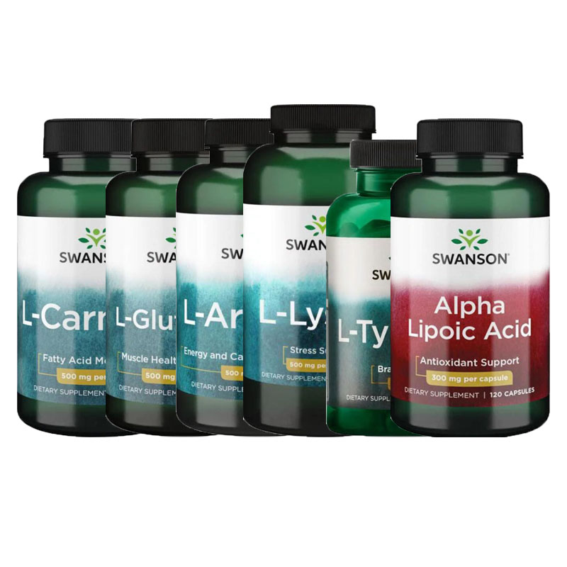 SWANSON乙酰左旋肉碱精氨酸鸟氨酸硫辛酸赖氨酸谷氨酰胺酪氨酸