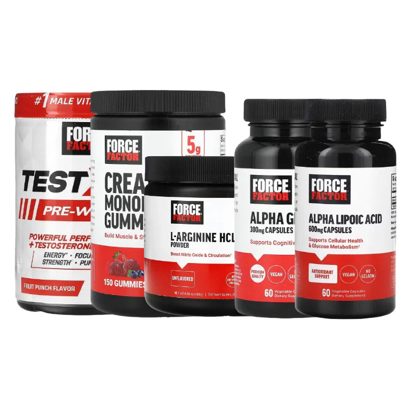 Force Factor锻炼前Test配X180方L-谷氨酰胺粉Total片Beets甘氨酸