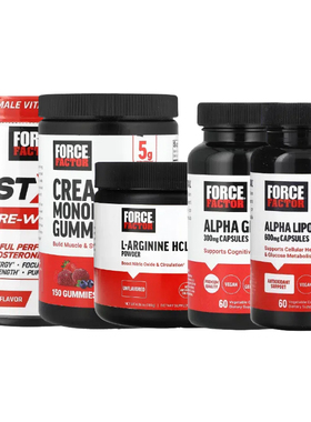 Force Factor锻炼前Test配X180方L-谷氨酰胺粉Total片Beets甘氨酸
