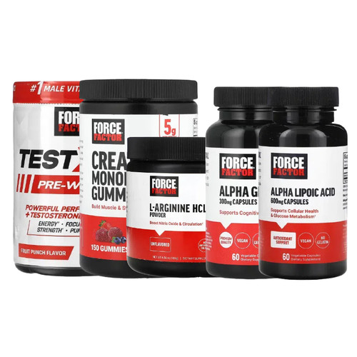 Force Factor锻炼前Test配X180方L-谷氨酰胺粉Total片Beets甘氨酸