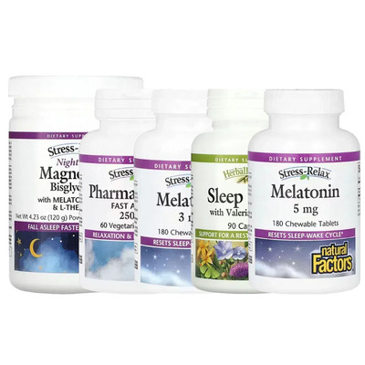 Natural Factors舒缓褪黑素压荷尔蒙力宁静优质睡帮助5-HTP眠配方
