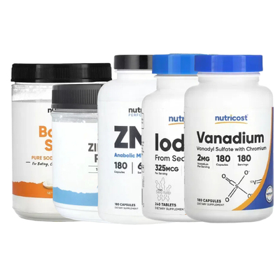 Nutricost碘化钾钒Pantry小苏打ZMA合成代谢矿物质甘氨酸铜肌肽锌