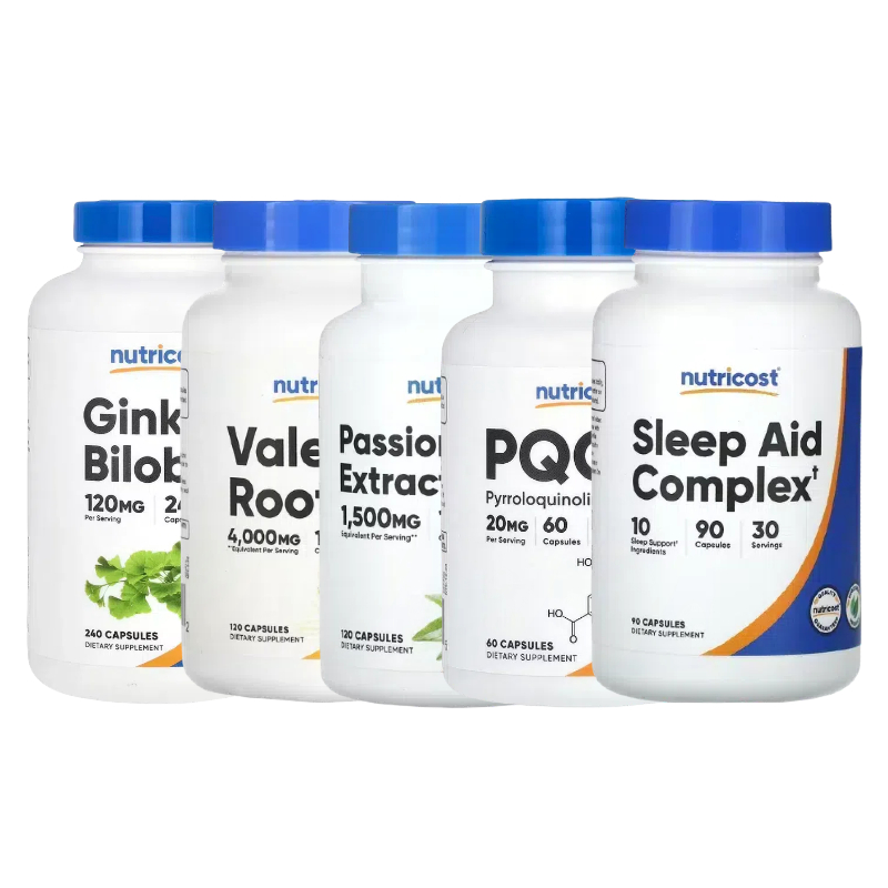 Nutricost褪黑素DMAE二甲基氨基乙醇酒石酸氢盐缬草根西番莲银杏