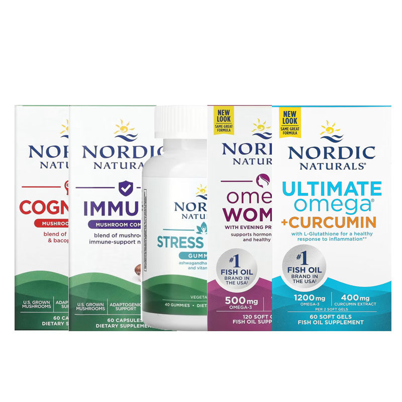 Nordic Naturals姜黄素IMMUNE蘑菇复合脂肪酸STRESS藻类COGNITION