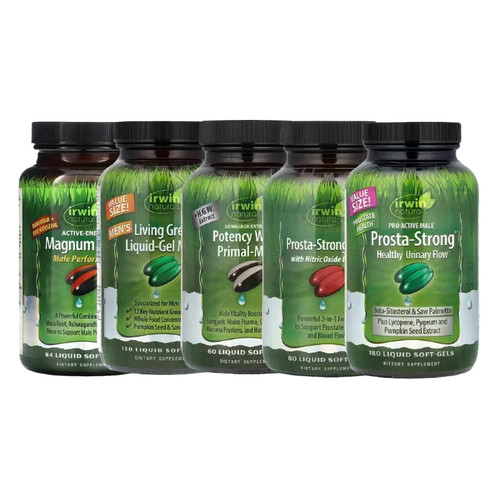 Irwin Naturals锯棕榈Steel-Libido男性X2 RED绿色一氧化氮玛卡根