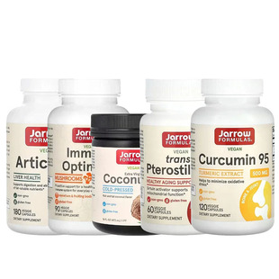 Jarrow Formulas姜黄素95初榨椰子油反式紫檀芪IMMUNE OPTIMIZER