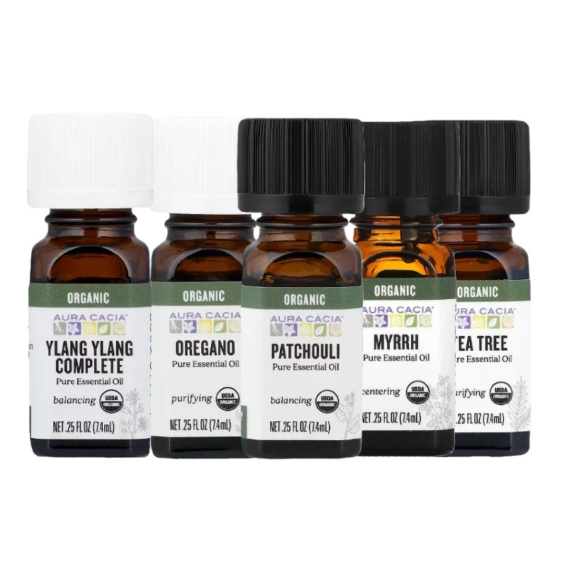 Aura Cacia全精油有机乳熏衣花香根鼠尾草松树甜橙小小豆蔻辣薄荷