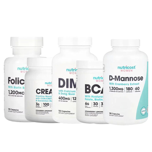 Nutricost女性D-甘露葡萄糖蔓越莓橘生物维生素C叶二酸E钙B12 DIM