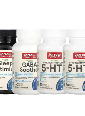 Jarrow Formulas全睡素食眠优化剂5-HTP羟色氨酸γ-氨基丁酸GABA
