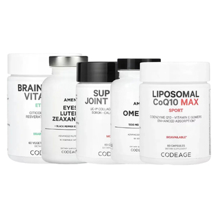 CodeAge脂质体关Q10辅酶MAX液体Nanofood鱼Amen油Omega-3叶黄素节