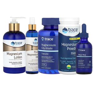 Trace全液体甘氨酸血StressX镁粉泡腾咀嚼片乳液油软糖压Mega-Mag