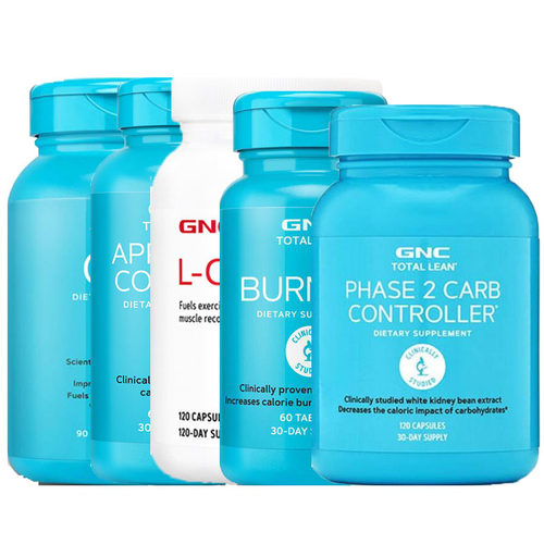 GNC乙酰左旋肉碱burn60瓜拉纳白芸豆淀粉阻断食欲控制剂GLUCATRIM
