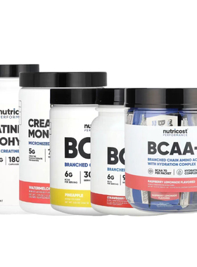 Nutricost运动表现提升一水肌酸Creatine必需支链氨基酸BCAA+粉末