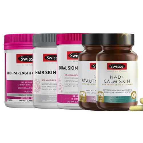 Swisse葡萄籽维生素C泡腾片NAD+ calm头发皮肤指甲胶原蛋白水光片