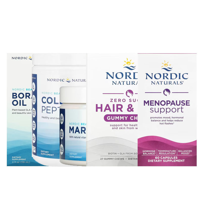 Nordic海洋胶原蛋白肽Omega3琉璃苣油头发和皮肤剩余MENOPAUSE