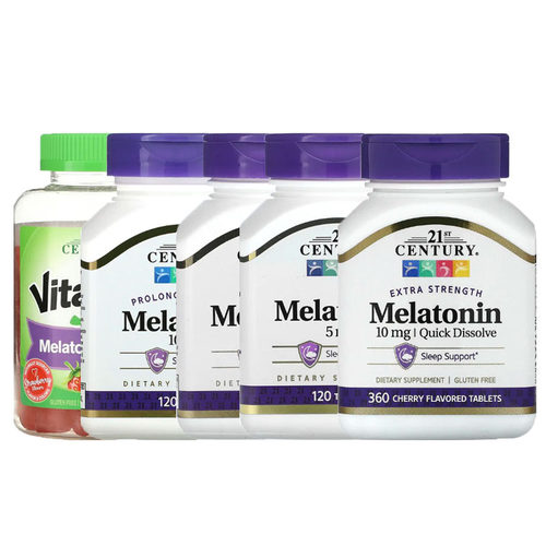 21st Century速溶缓释睡褪黑素荷尔蒙眠软糖圣约翰草压贯叶连翘力