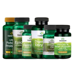 SWANSON益生菌益生元消化酶酵素木瓜蛋白菠萝蛋白酶乳杆菌脂肪酶