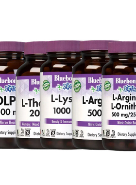 Bluebonnet氨基酸同型L-半胱精赖茶酪氨酸DLPA苯丙DNA鸟氨肌酸RNA