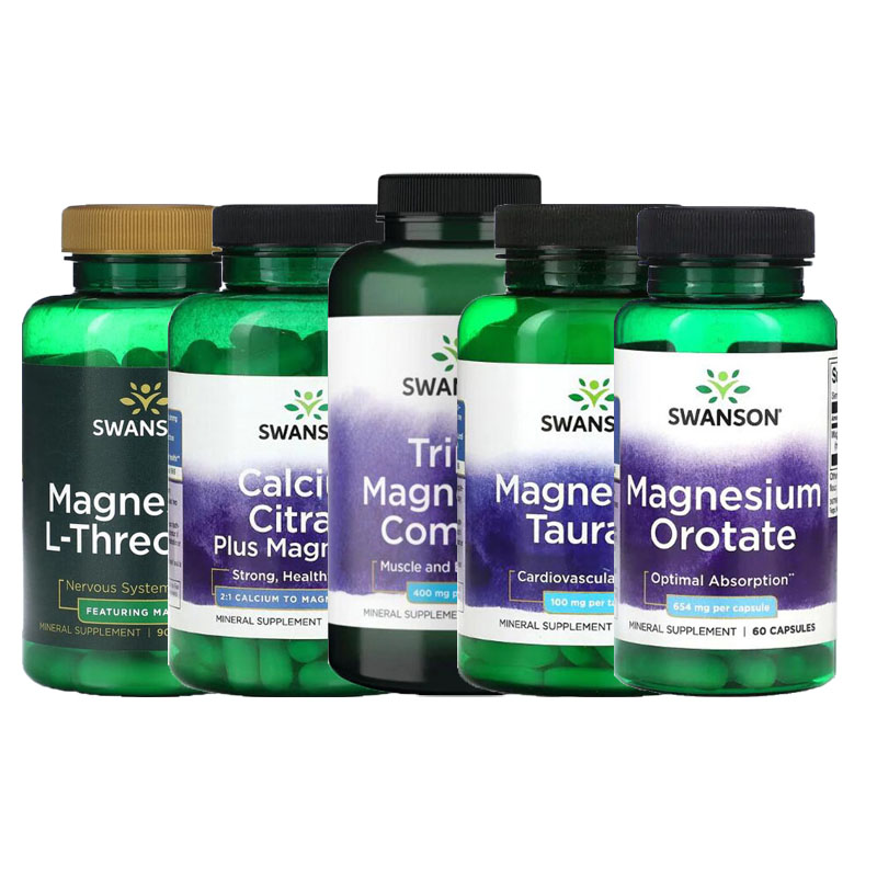 SWANSON苏糖酸镁柠檬酸钙镁液体钙镁三重镁氧化镁牛磺酸乳清酸镁