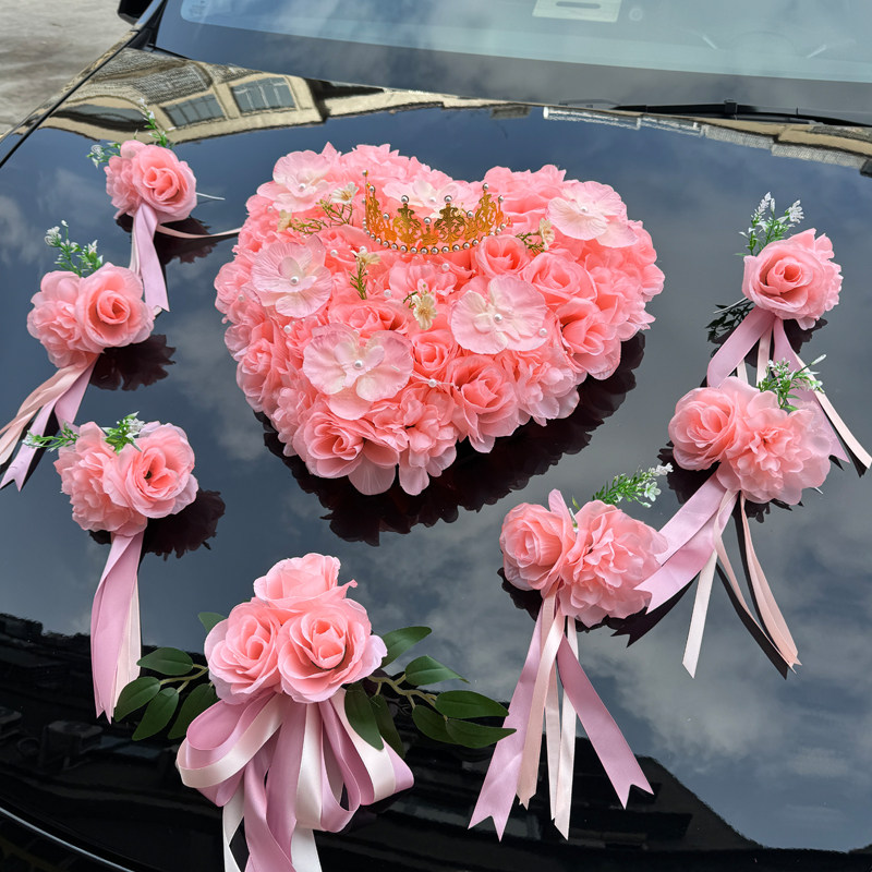 婚车装饰套装结婚车队拉花主婚车