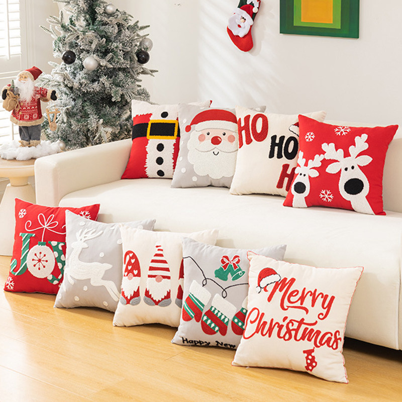 ins沙发圣诞抱枕靠垫套麋鹿驯鹿