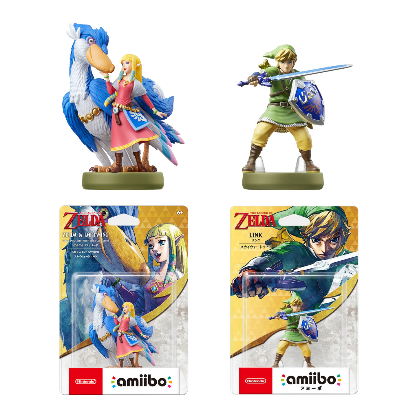 任天堂amiibo手办塞尔达传说天空之剑林克塞尔达与洛夫特飞鸟现货