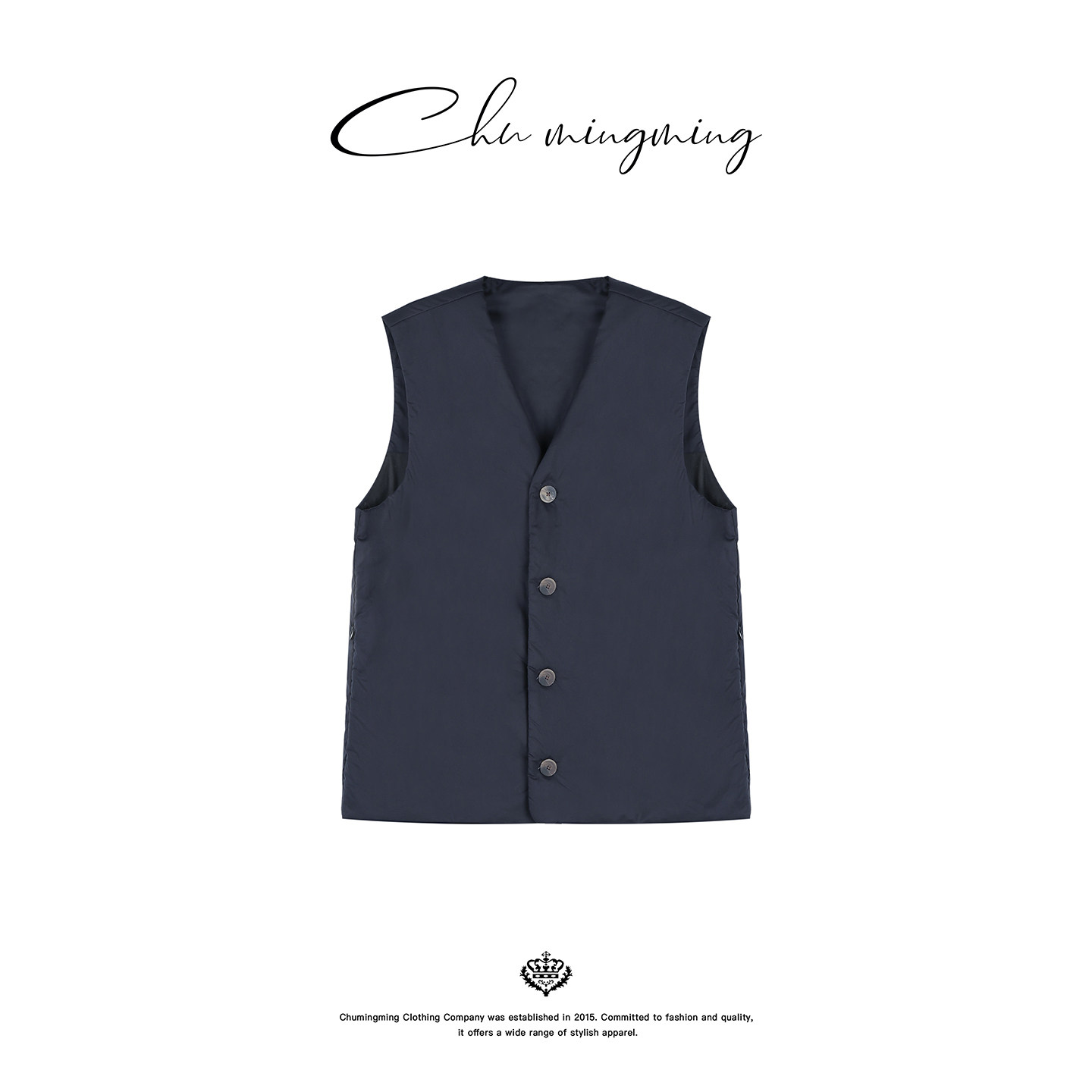 CHU楚妞[临风]纯棉加厚大口袋马甲2025秋冬季新款男女同款背心