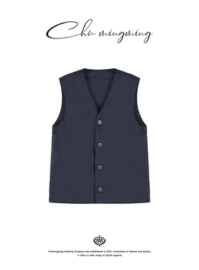 CHU楚妞[临风]纯棉加厚大口袋马甲2025秋冬季新款男女同款背心