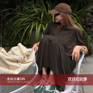 CHU楚妞【薄荷T裙】韩系纯色松弛感连衣裙女2026夏季宽松显瘦长裙