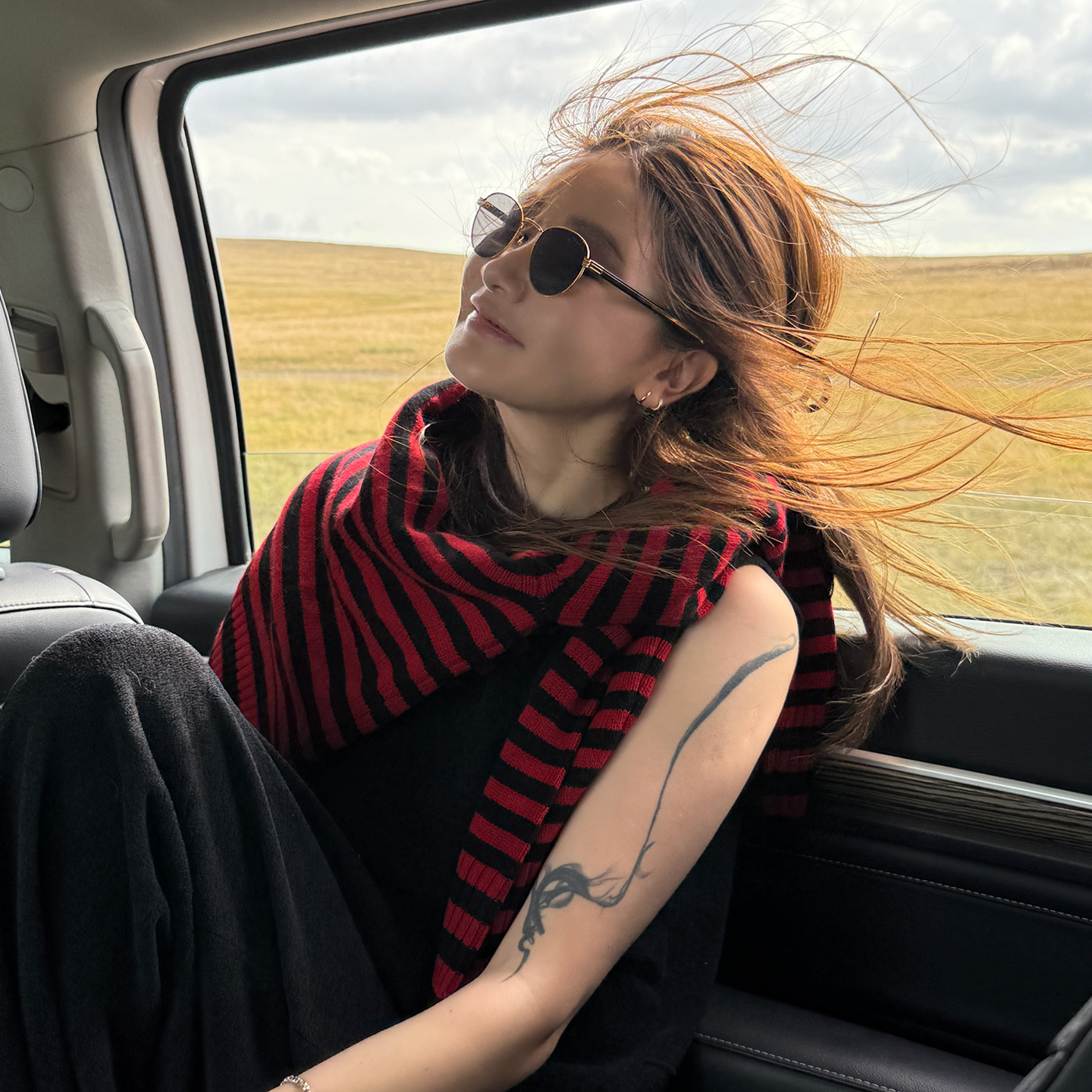 CHU楚妞小圆框墨镜SPHL2502