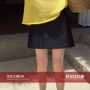 CHU楚妞【浮光】亮面半裙女2026新款夏季通勤风A型高腰短裙半身裙