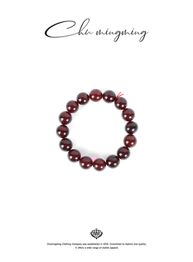 CHU楚妞天然琥珀血珀串珠手串2025新款男女同款手环配饰饰品