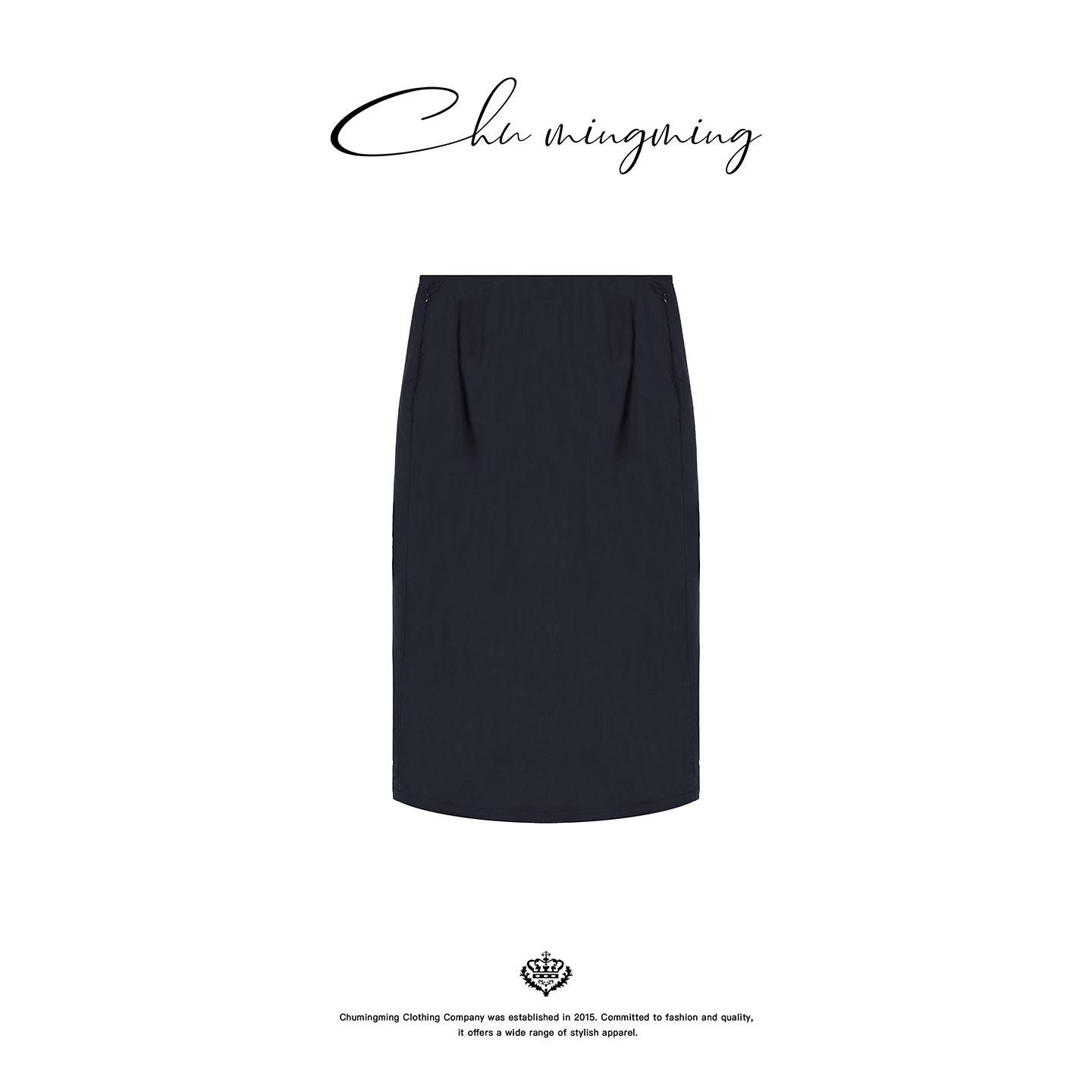 CHU楚妞[素曳]加厚后开叉中长款半身裙2025秋冬季新款女百搭裙子