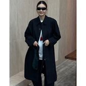 CHU楚妞 单排扣长外套NH25131 墨影