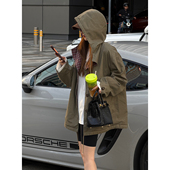 新款 CHU楚妞 格纹风衣2026春季 纯棉洗水双面穿短款 女外套 营格