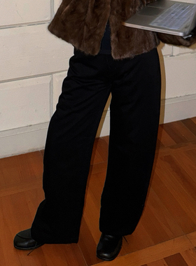 CHU楚妞[雅赛]加厚牛仔休闲长裤2025秋冬季新款女美腿直筒阔腿裤