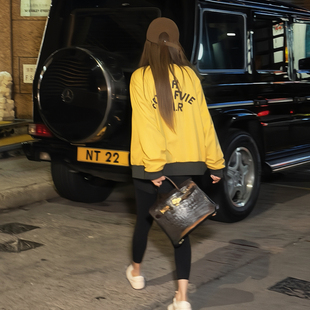 新款 纯棉字母双面穿短外套2026春季 女棒球服上衣 撞闲 CHU楚妞